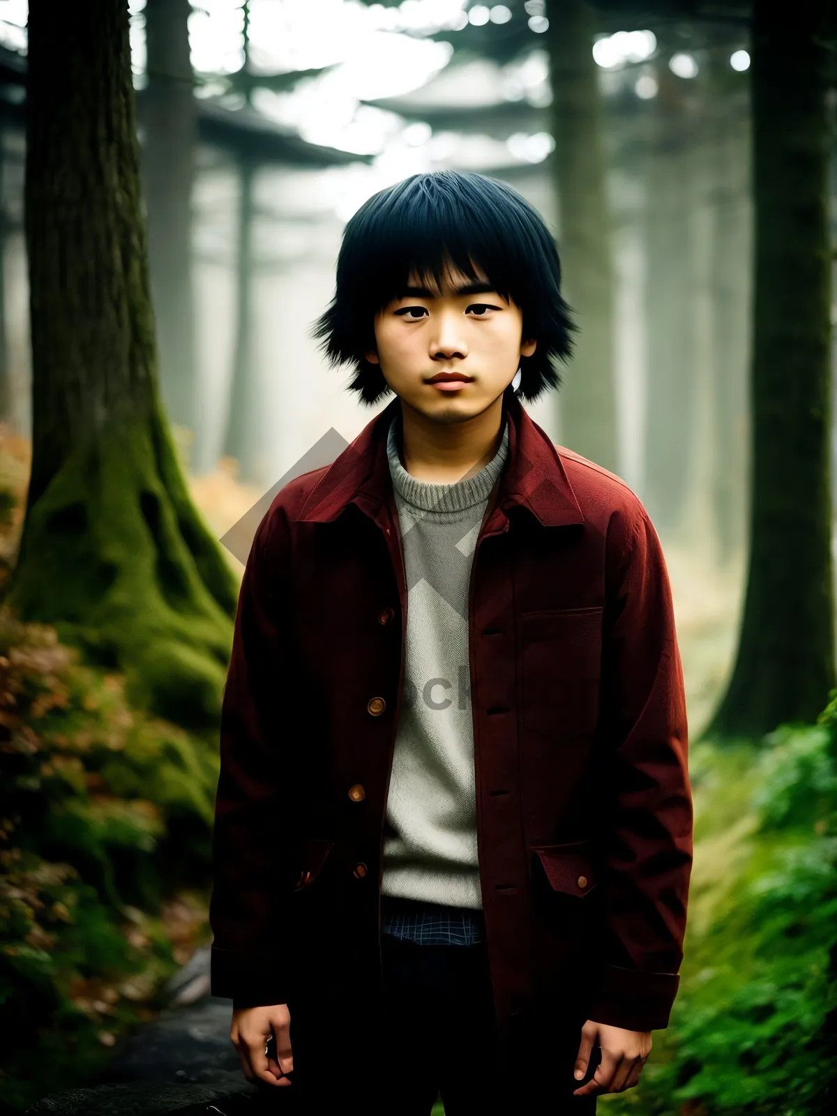 Picture of Smiling Businesswoman in Fashionable Coat