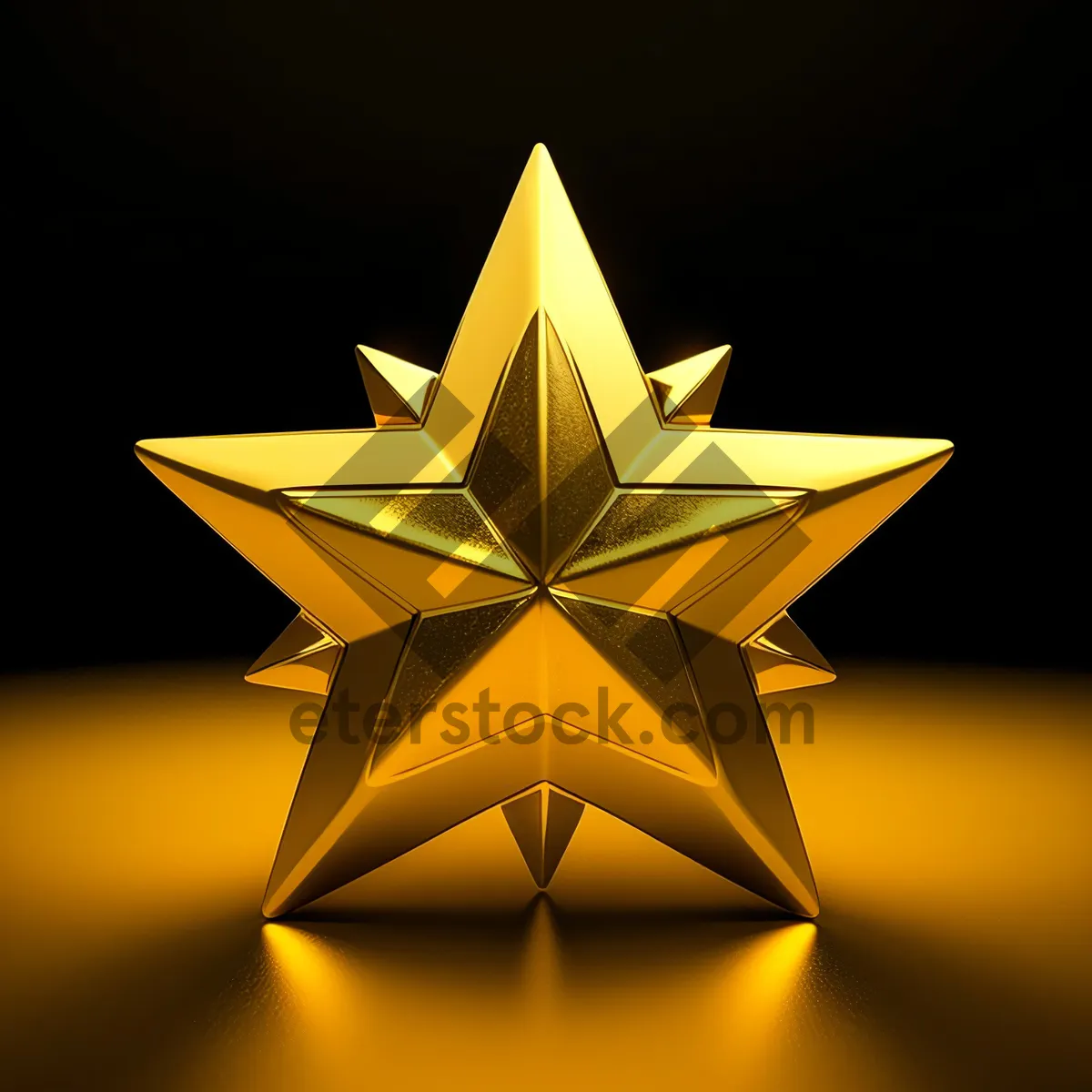 Picture of Five-Star Pyramid Symbol - 3D Graphic Design.