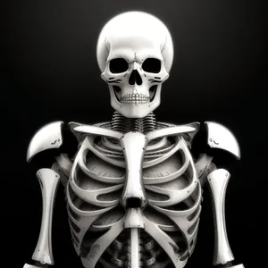 Spooky 3D Sculpted Skeleton Bust - Bone-chilling Horror Art