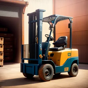 Heavy-duty Forklift in Industrial Warehouse