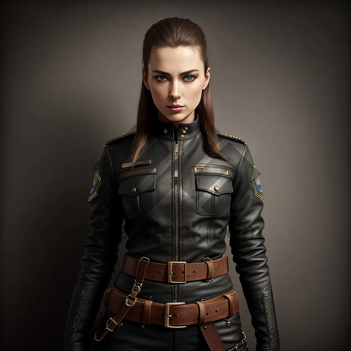 Picture of Sexy Leather Jacket Fashion Portrait