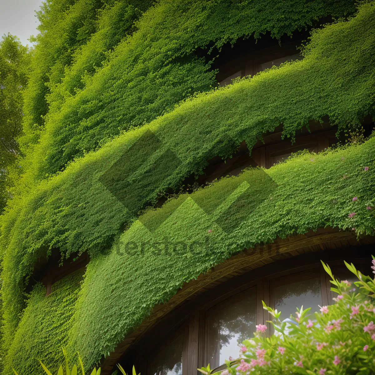 Picture of Serene Forest Landscape with Lush Asparagus Fern