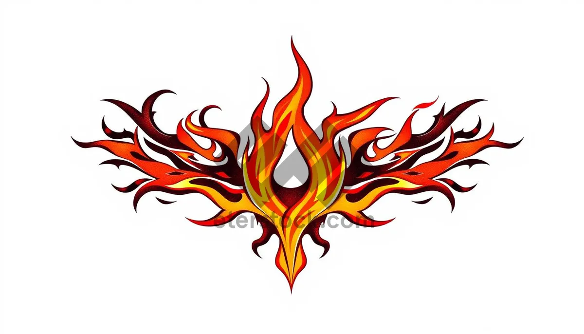 Picture of Graphic silhouette symbol with fiery blaze decoration