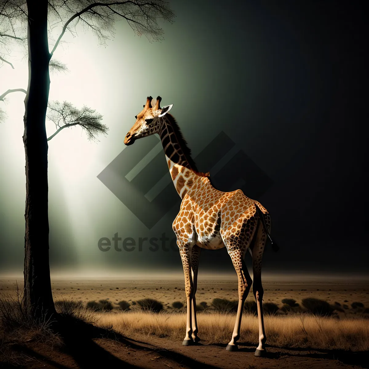 Picture of Majestic Giraffe in South African Wilderness