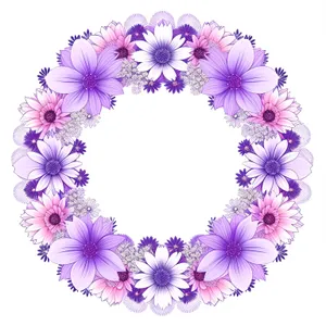 Lilac Floral Decorative Frame Design