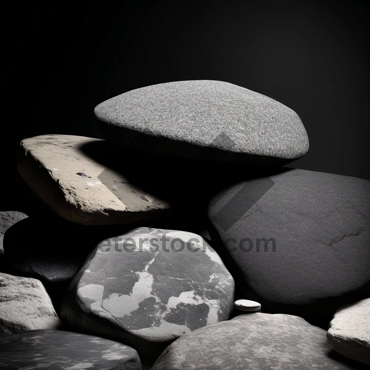 Picture of Tranquil stone stack for peaceful spa relaxation.