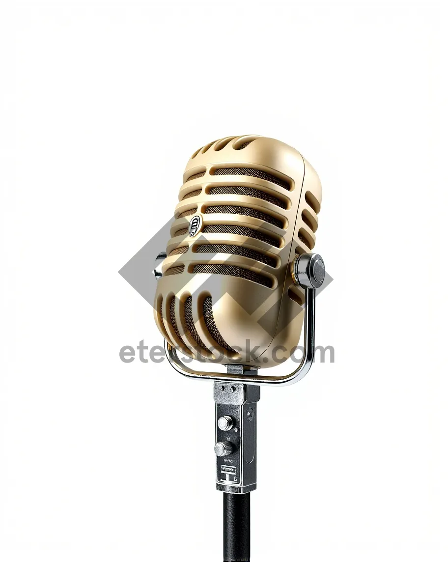 Picture of Vintage microphone on stage for live concert performance.