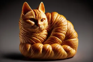 Pumpkin cat with chambered nautilus shell