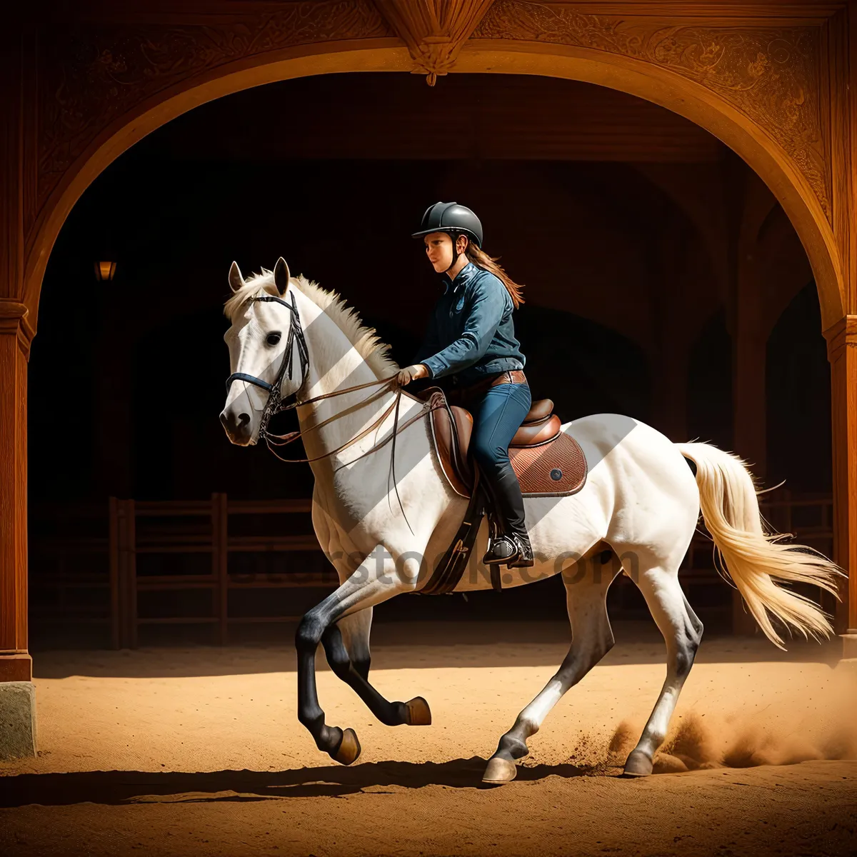 Picture of Equestrian Stallion: Majestic Thoroughbred Riding Teacher