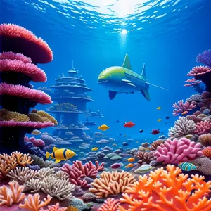 Vibrant Coral Reef Teeming with Colorful Marine Life