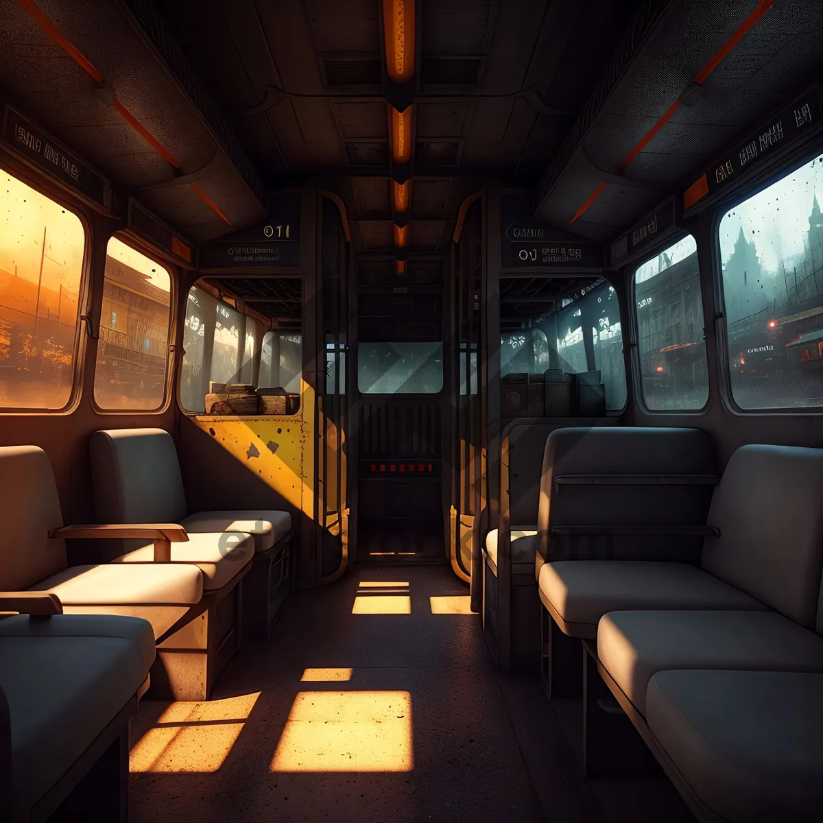 Picture of Modern Urban Transportation: Stylish Passenger Car Interior