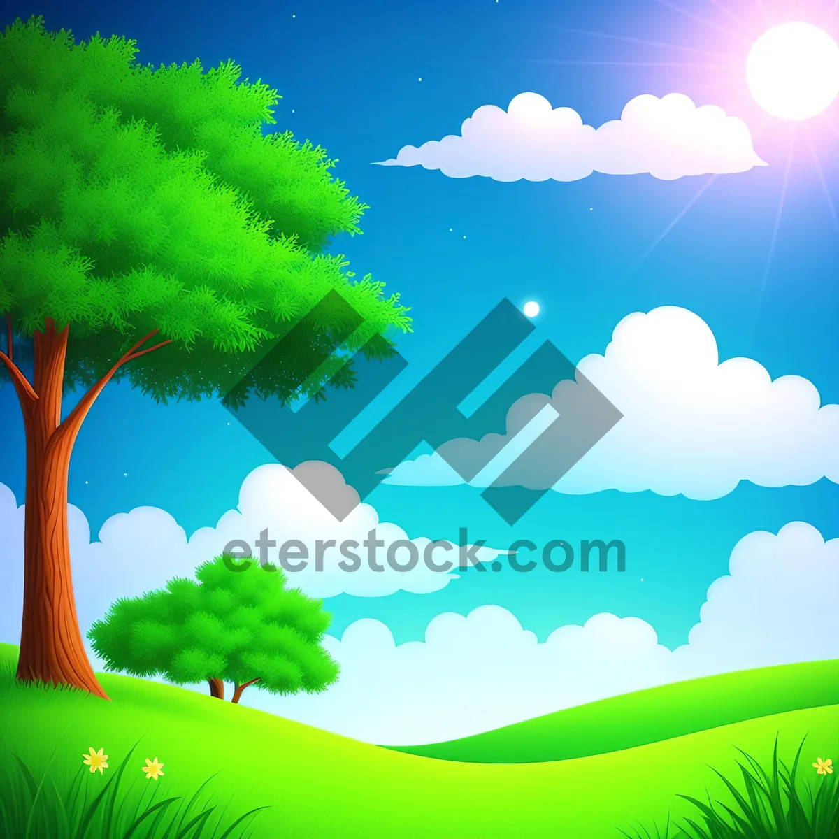 Picture of Colorful Tree of Light: Seasonal Art Wallpaper