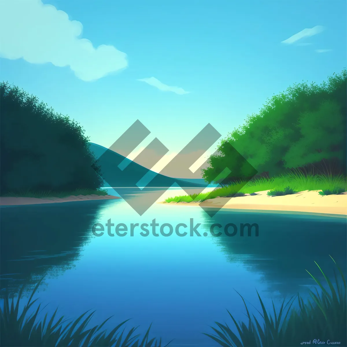 Picture of Scenic seaside sunset over tropical island beach.