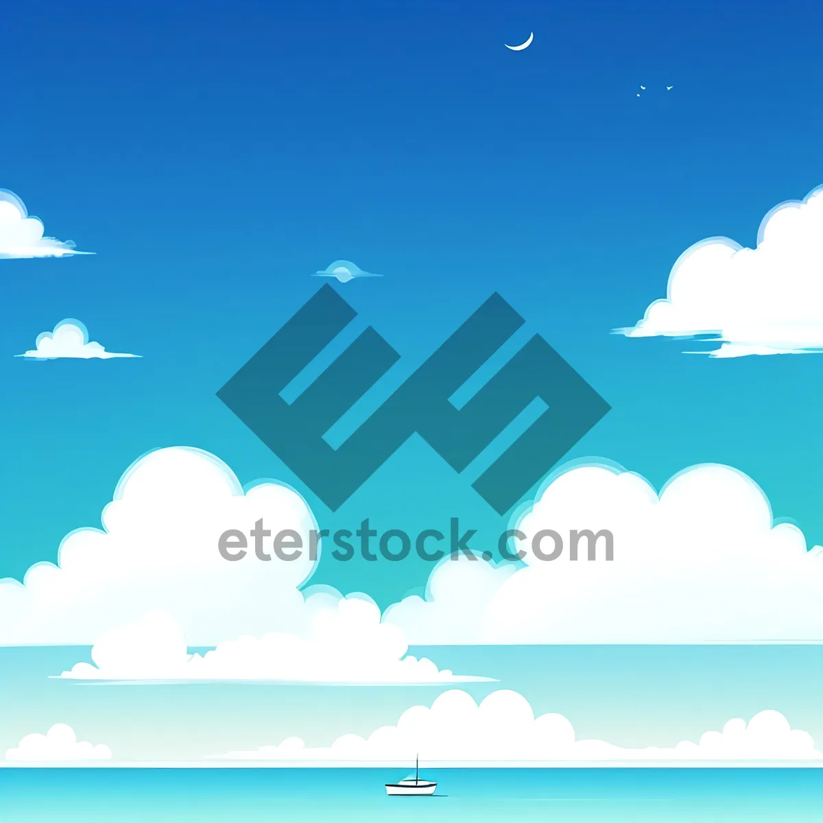 Picture of Sky Map Design with Moon