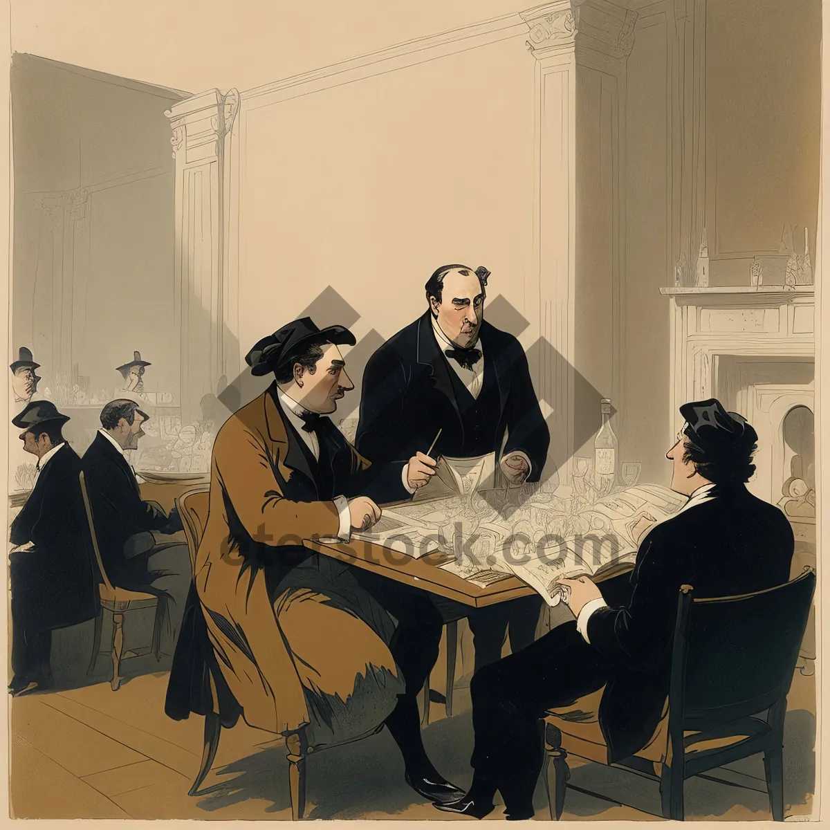 Picture of Professional business team sitting at conference table"
(Note: The text provided is an example of a short name for the image based on the given tags.)