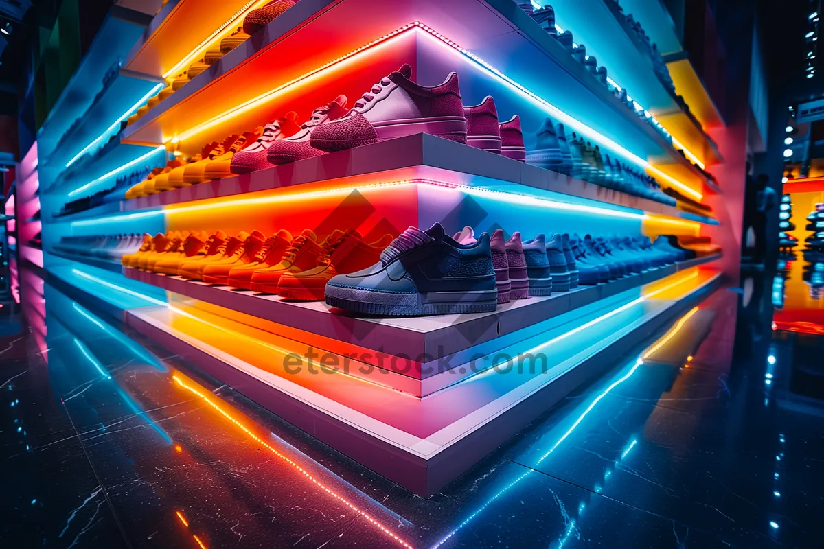 Picture of Colorful Fractal Light Motion Graphic Tunnel Illustration