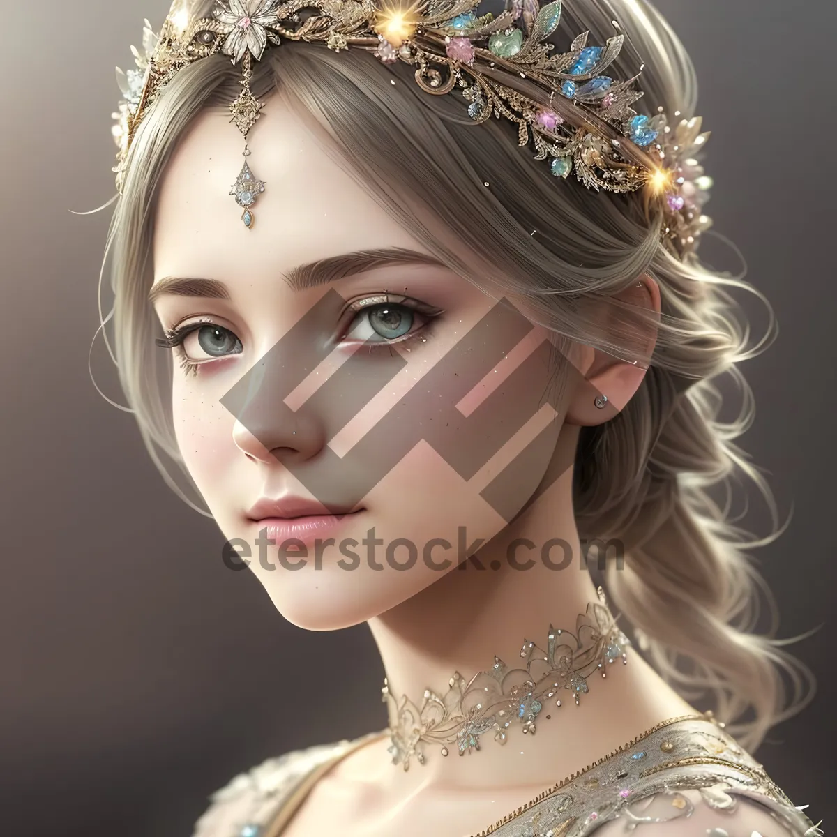 Picture of Regal Beauty: Princess in Crown Jewels