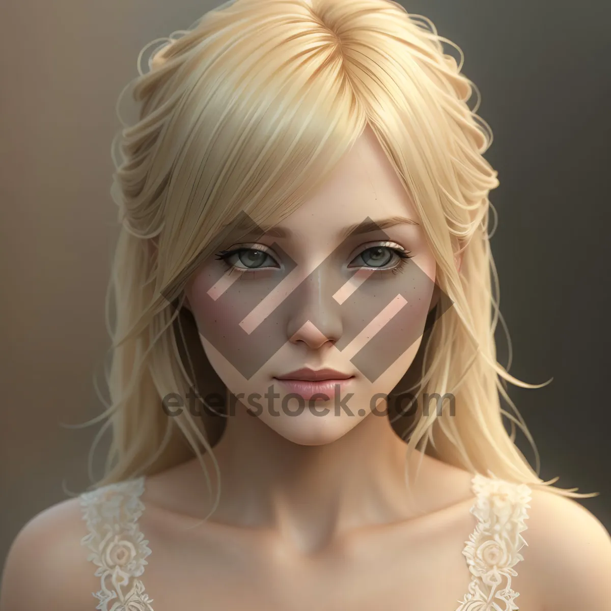 Picture of Blond Beauty in Elegant Wig and Fashionable Makeup