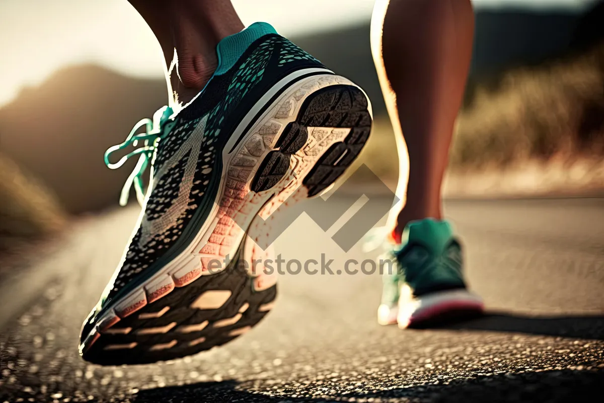 Picture of Stylish sportswear on attractive adult legs running