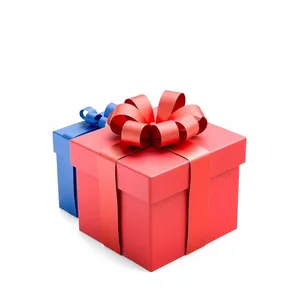 3D Gift Box with Ribbon and Bow