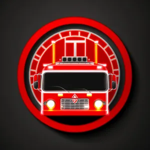 Shiny Round Black Fire Station Icon