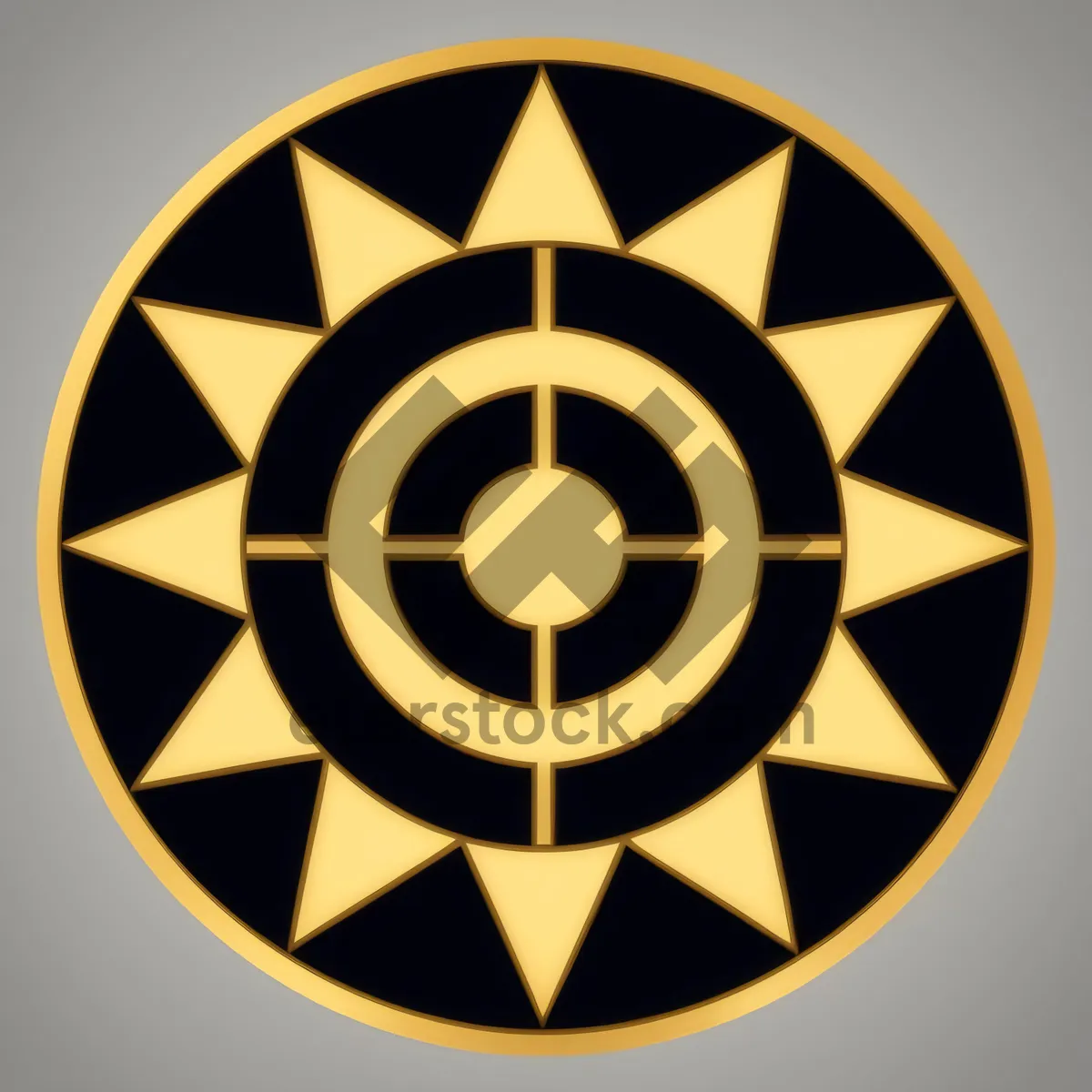 Picture of Shiny Black Hippie Circle Button Icon