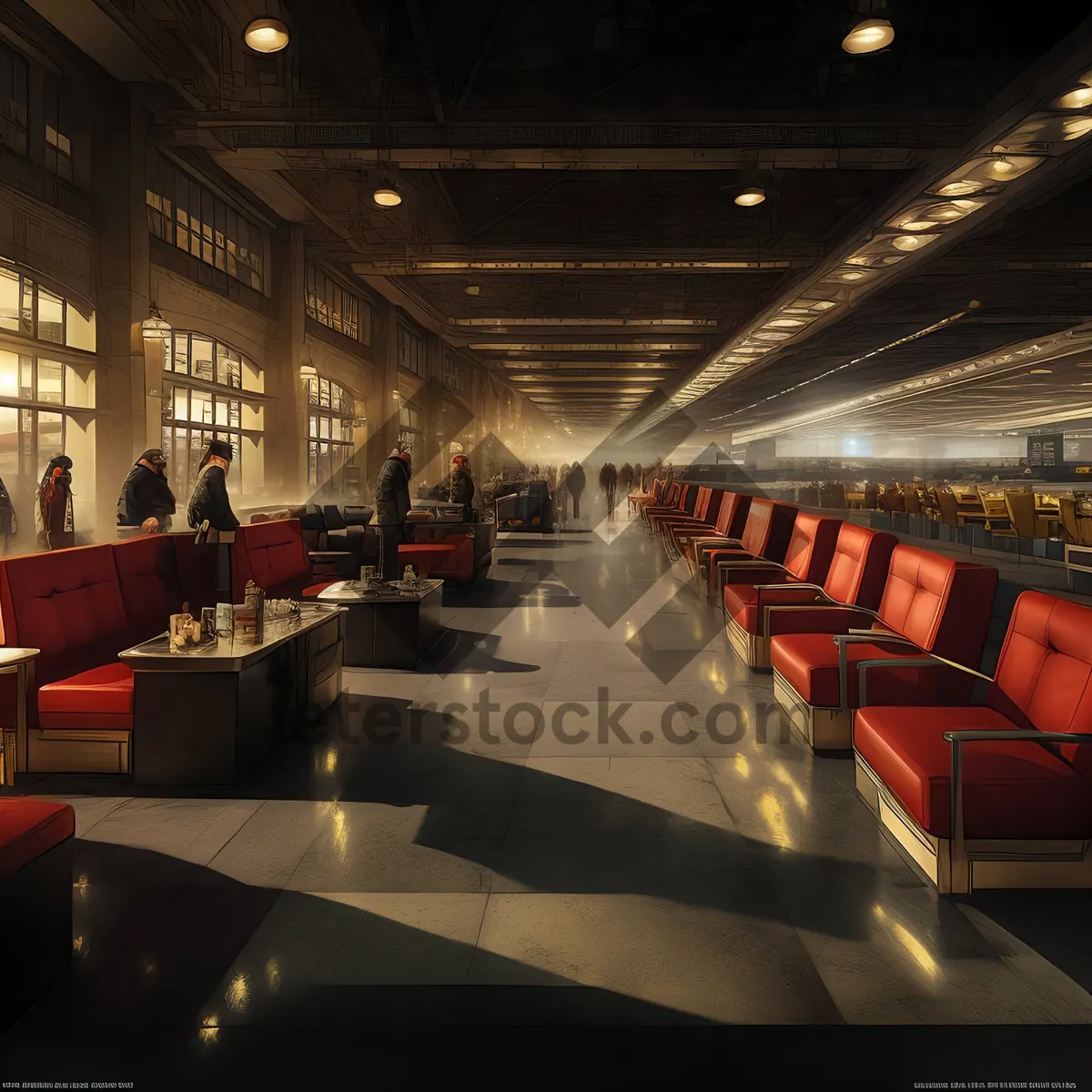 Picture of Modern Urban Hall Interior with Empty Classroom and Chairs