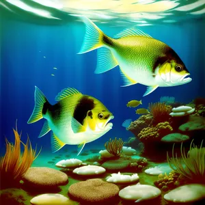 Colorful Tropical Fish in an Underwater Aquarium