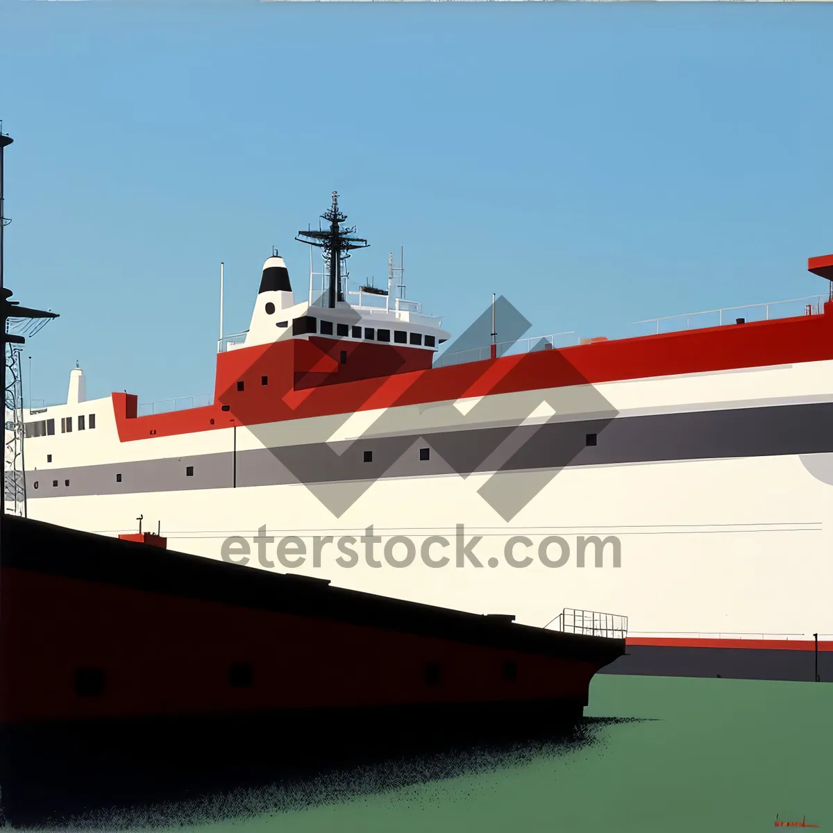 Picture of Maritime Shipping Vessel at Industrial Port