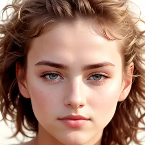 Beautiful Blond Model with Sensual Makeup