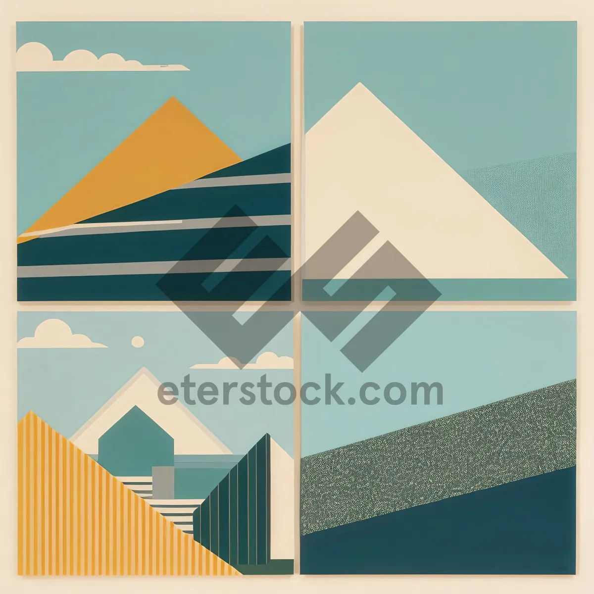 Picture of Eye-catching 3D pyramid graphic design symbol