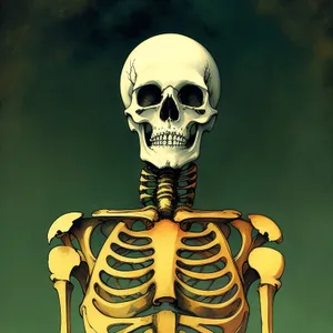 Bust of Terrifying Skeletal Figure in 3D Art