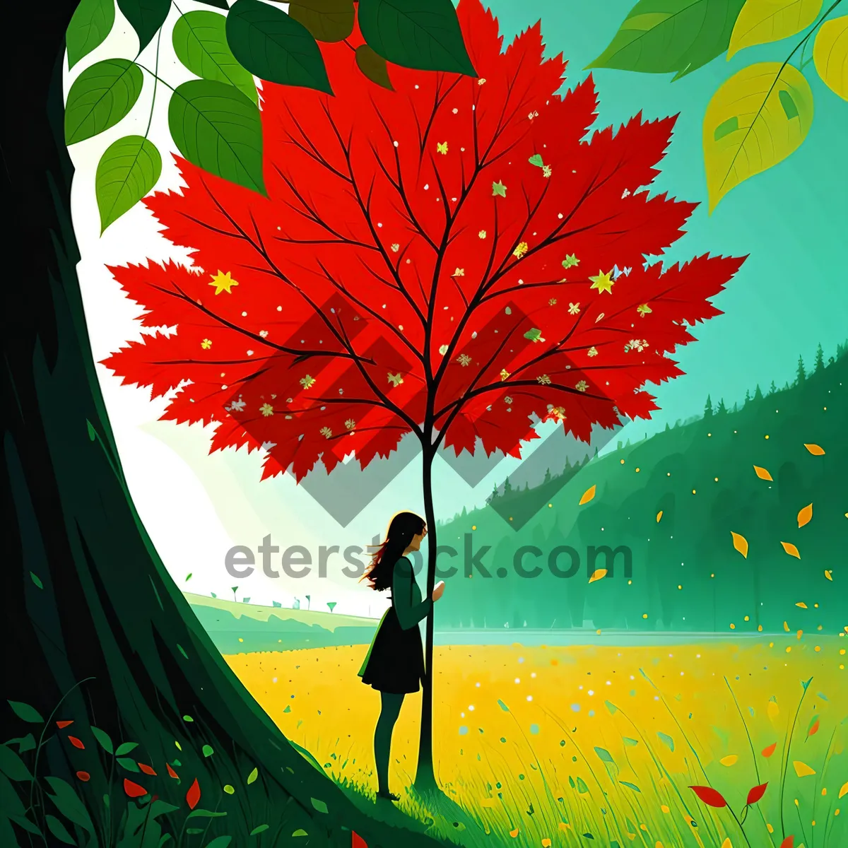 Picture of Maple Leaf Silhouette - Seasonal Floral Decoration