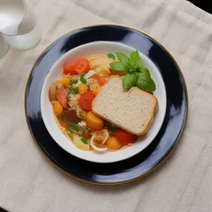 Delicious Gourmet Salad with Grilled Fish and Vegetables