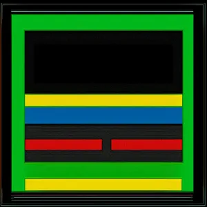 Black 3D Graphic Design Symbol in Blank Frame