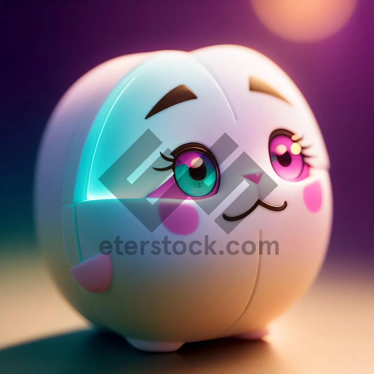 Picture of Cute 3D Piggy Bank Cartoon Symbolizing Savings Object