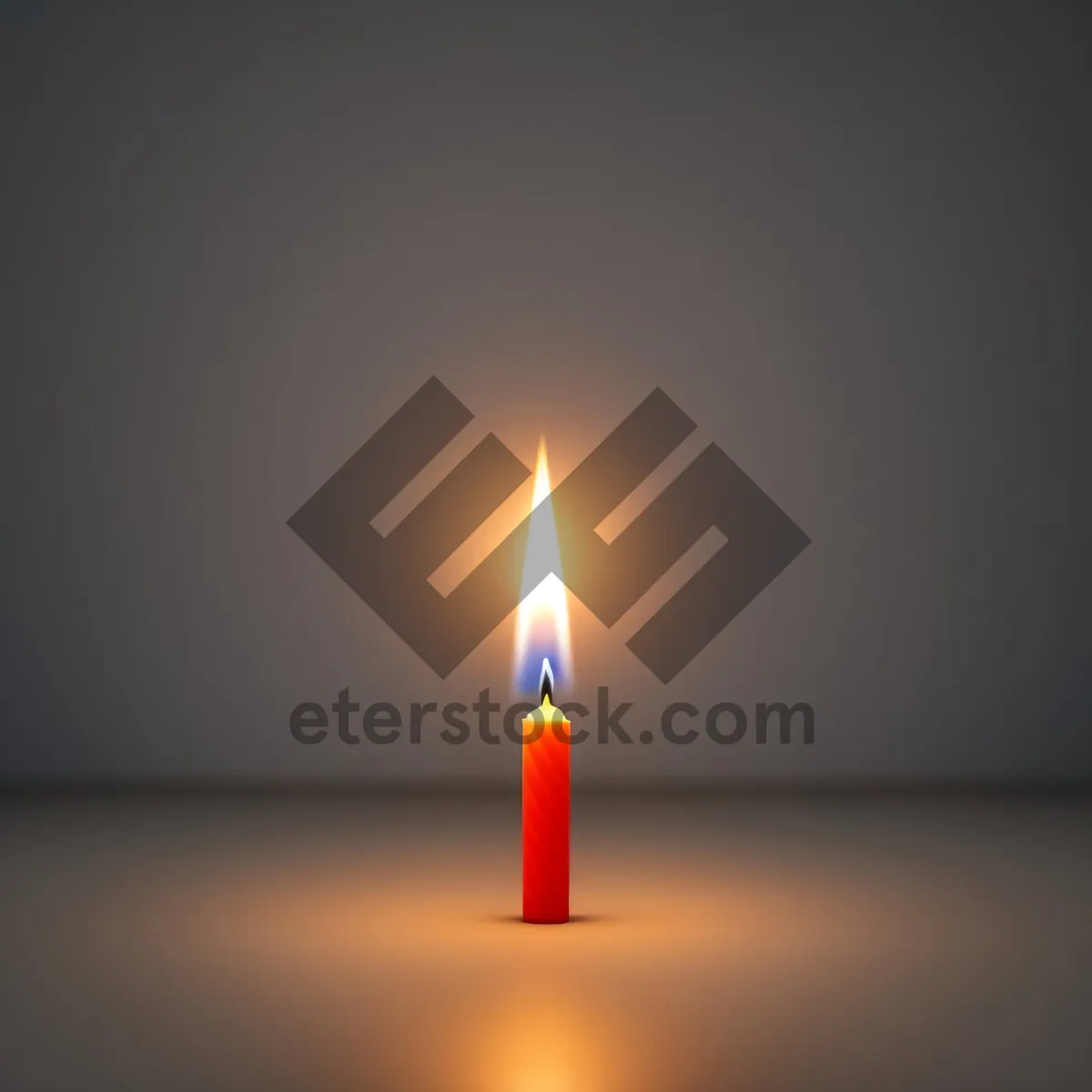 Picture of Flaming Wax Candle Icon - Bright, Shiny, and Hot!