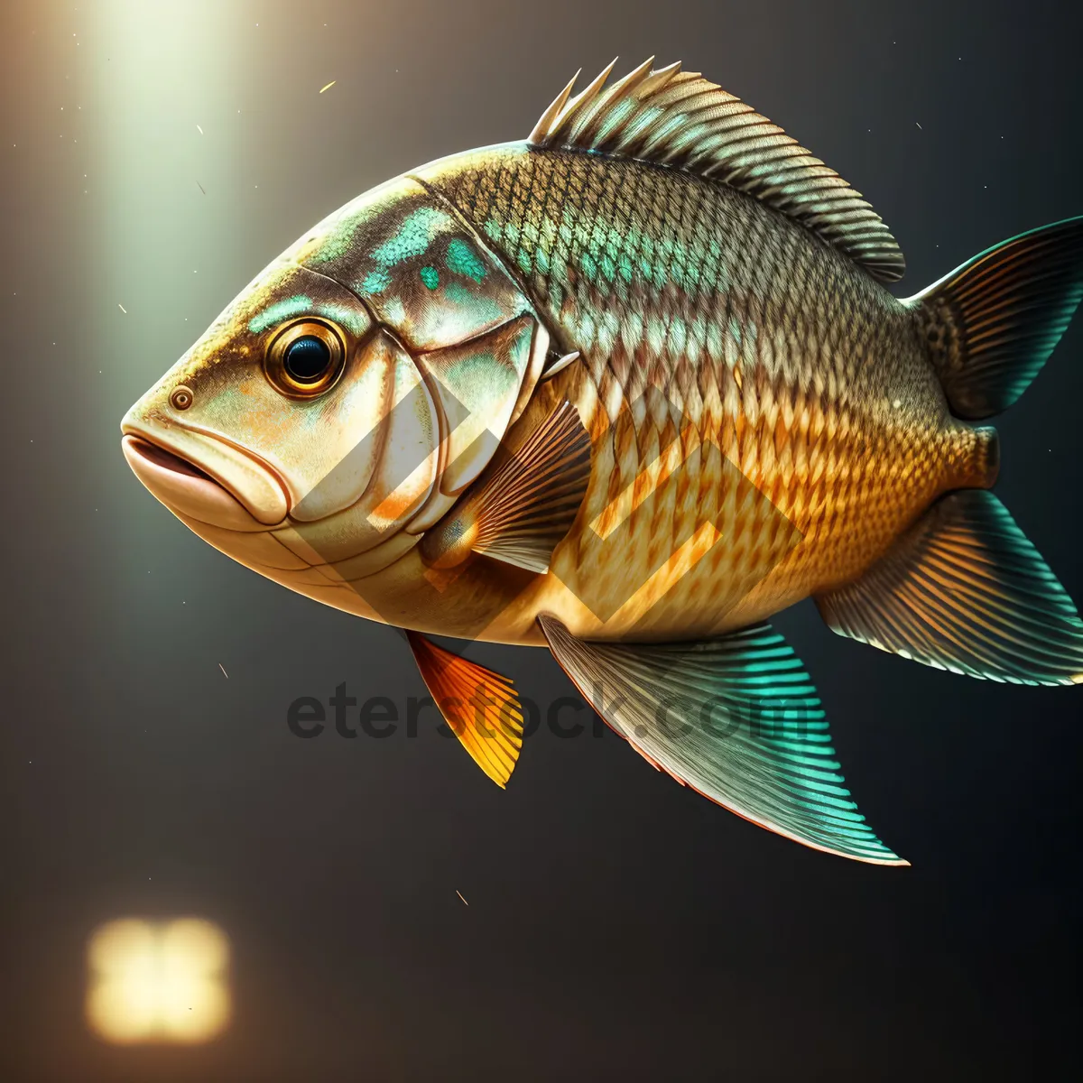 Picture of Vibrant Goldfish Swimming in Aquarium