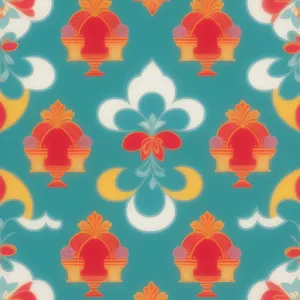 Floral Silhouette Pattern Wallpaper Retro Vintage Texture