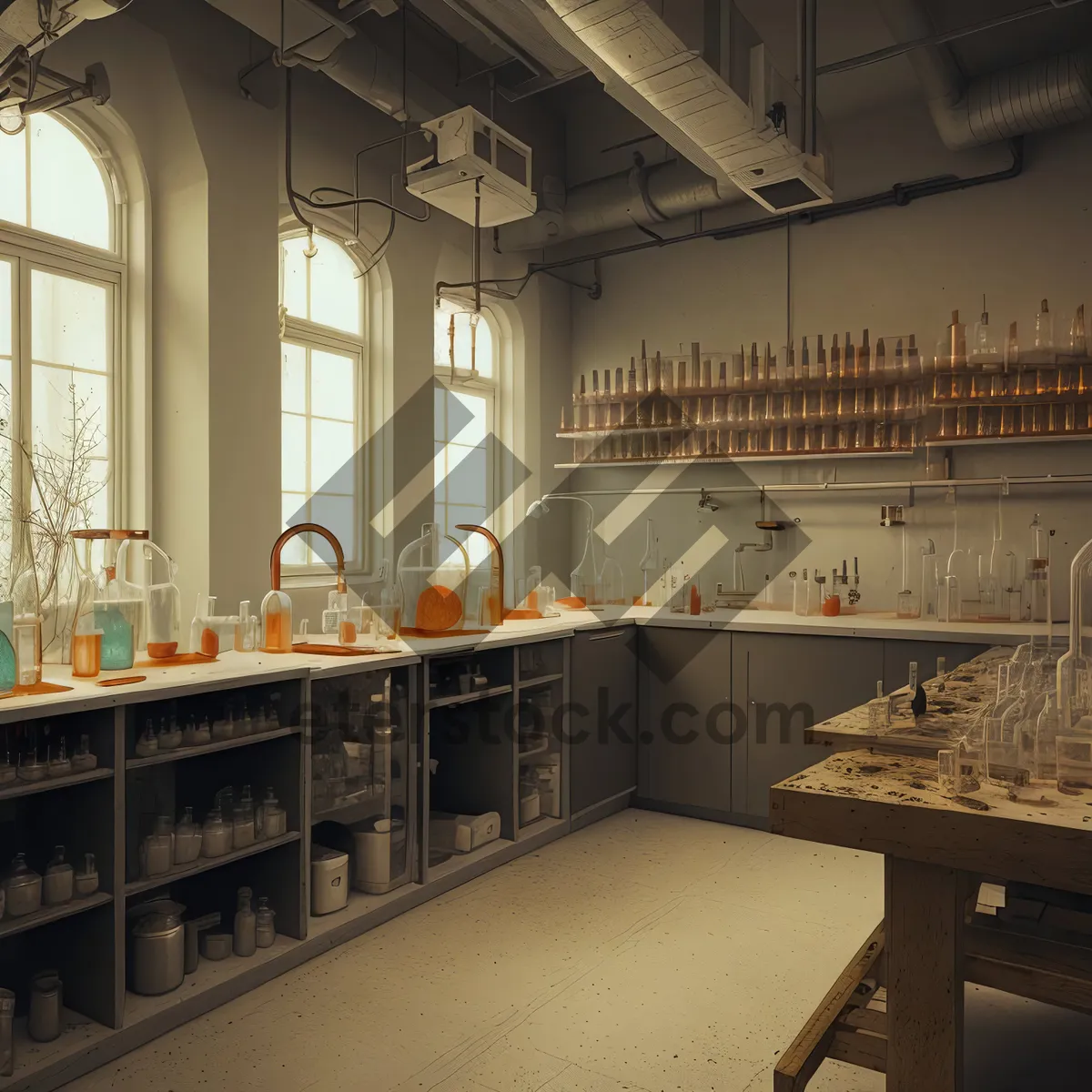 Picture of Luxurious Modern Library Kitchen with Wooden Furniture