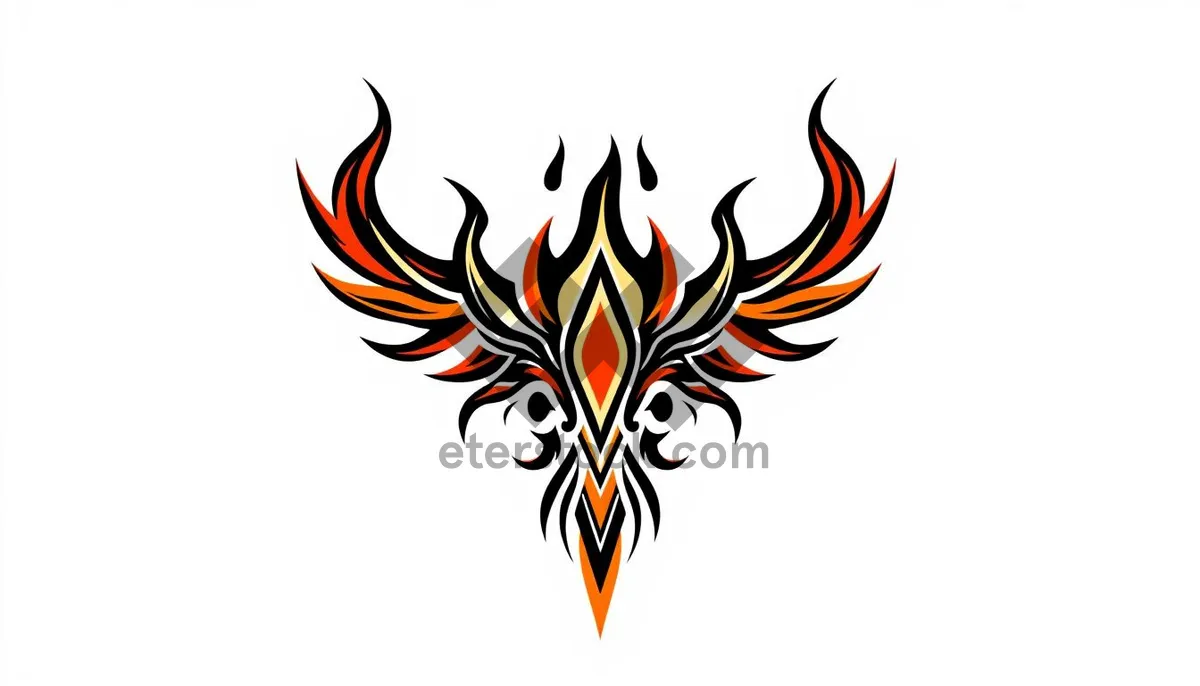 Picture of Abstract silhouette decorative design element symbolizing blaze and heraldry.