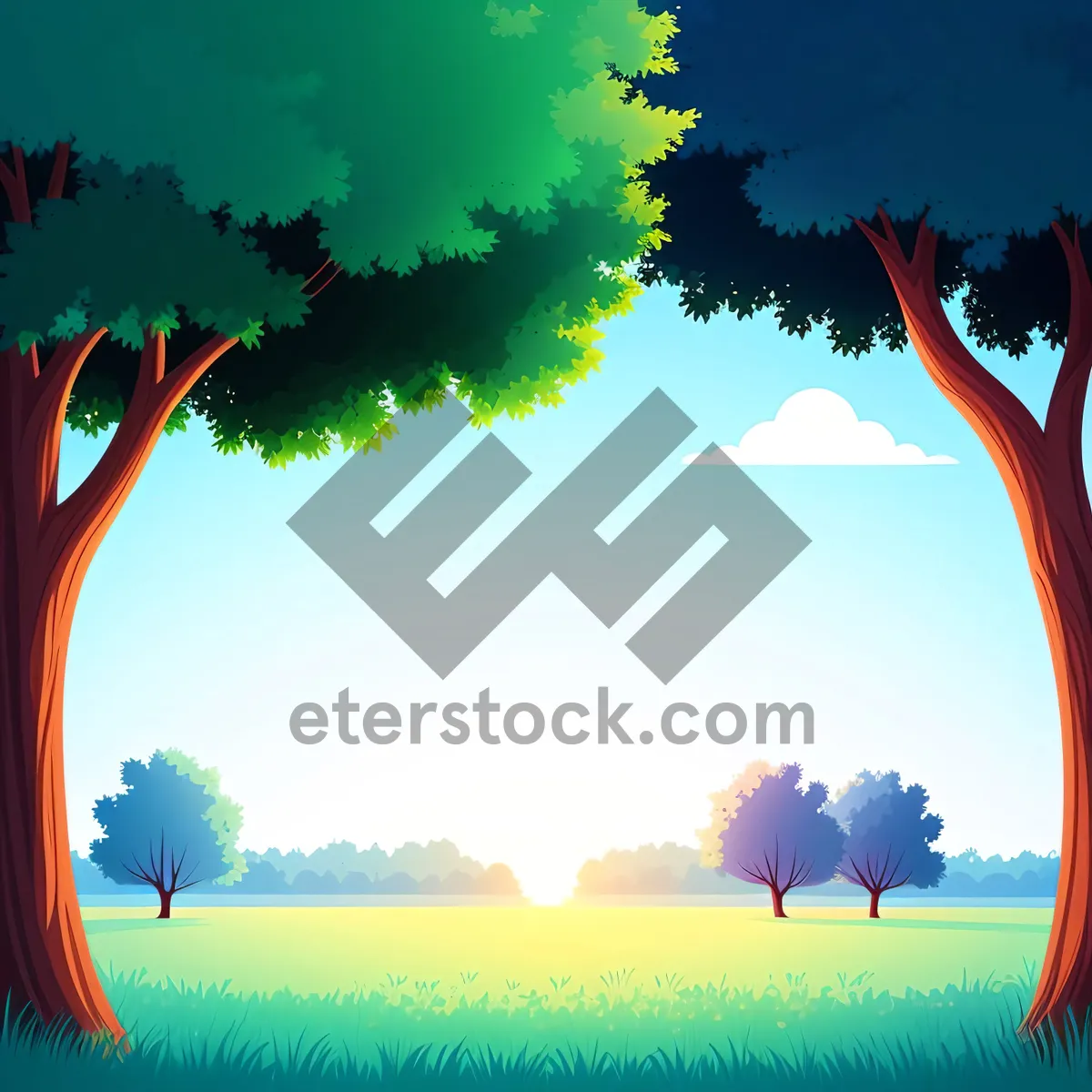 Picture of Radiant Rural Landscape Under Golden Sunset