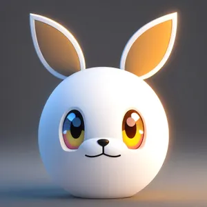 Ear-shaped Cartoon Icon: Shiny Web Design Element