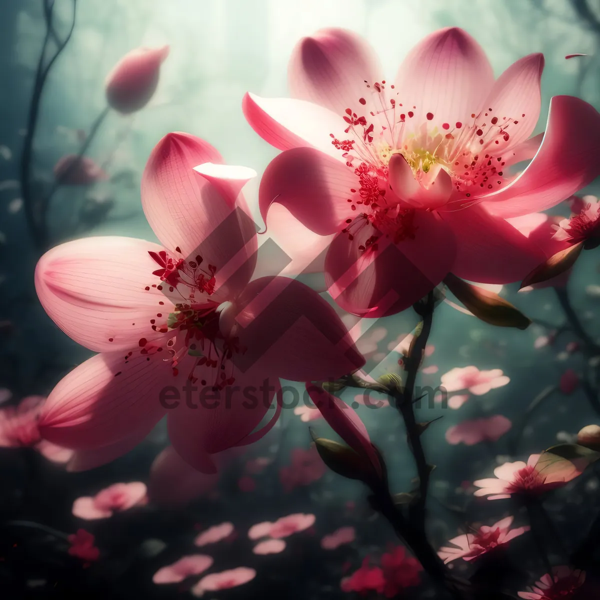 Picture of Flowering Quince Blossoming in Pink