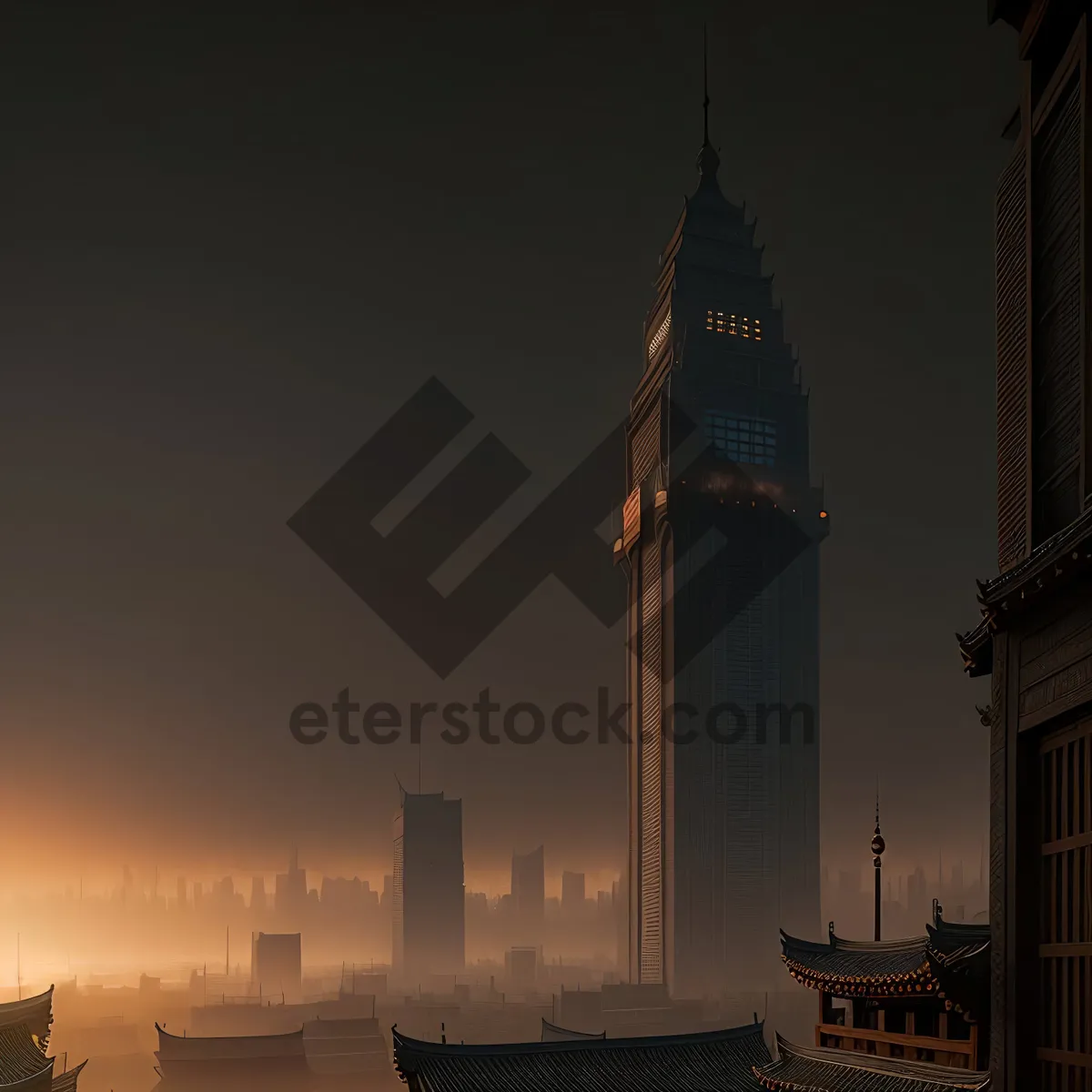 Picture of City's Iconic Minaret Piercing the Skyline