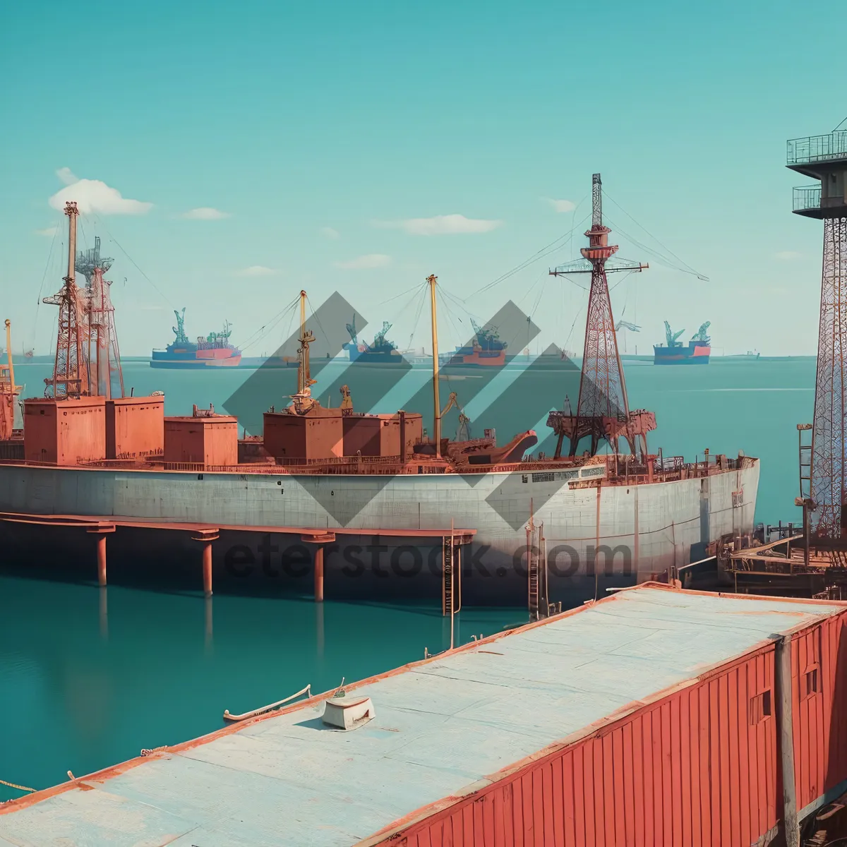 Picture of Shipping Vessel at Port: Cargo Ship Docked