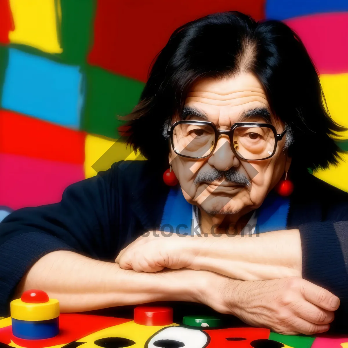 Picture of Smiling man working on laptop in office