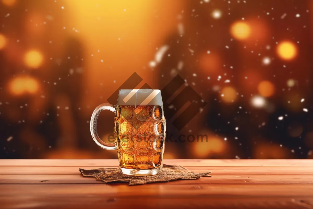 Picture of Party refreshment in glass mug with beer foam