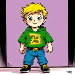 Cartoon Boy with Amulet: Fun Cutout Clip Art