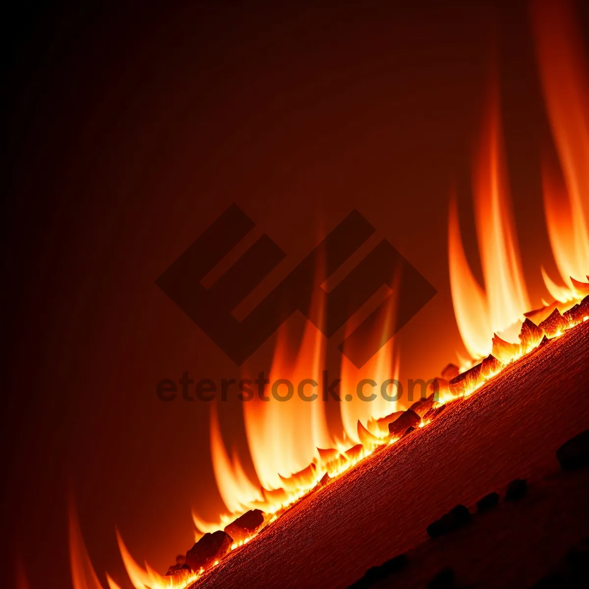 Picture of Fiery Blaze Ignites Warmth in Black and Orange.